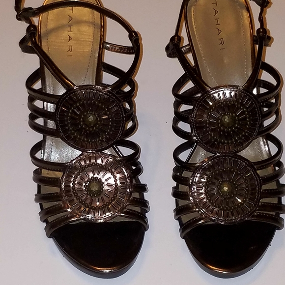 Tahari wedge 9M women's shoe, bronze - Picture 3 of 8